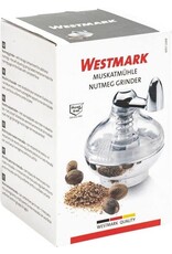 WESTMARK Westmark Nootmuskaatmolen, met opslagruimte, kunststof/roestvrij staal, zilver/doorzichtig