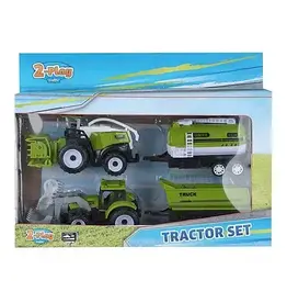 2-Play 2-Play Tractor en Combine met 2 Aanhangers, 24cm