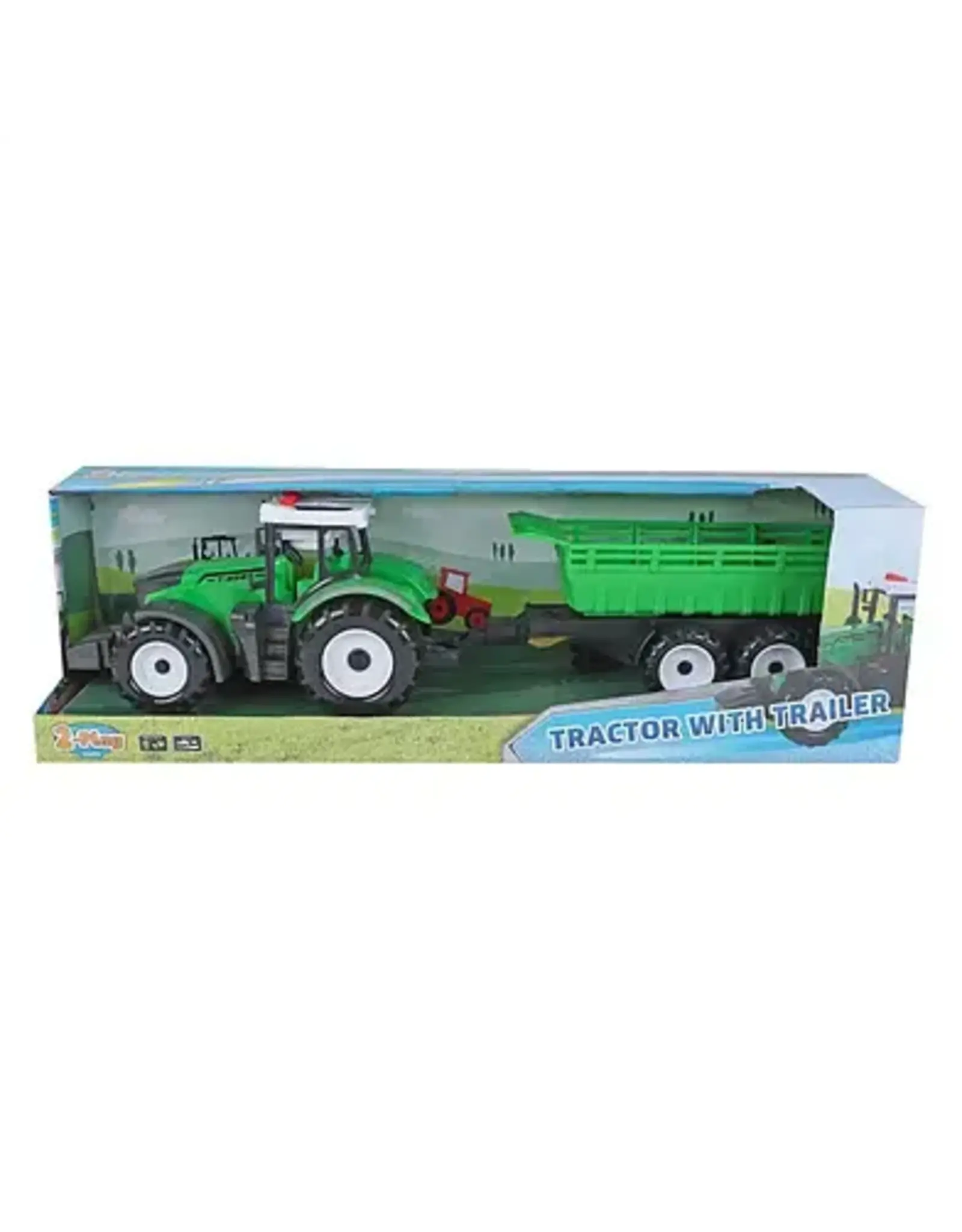 2-Play 2-Play Tractor met Aanhanger en Kiepfunctie met Licht en Geluid