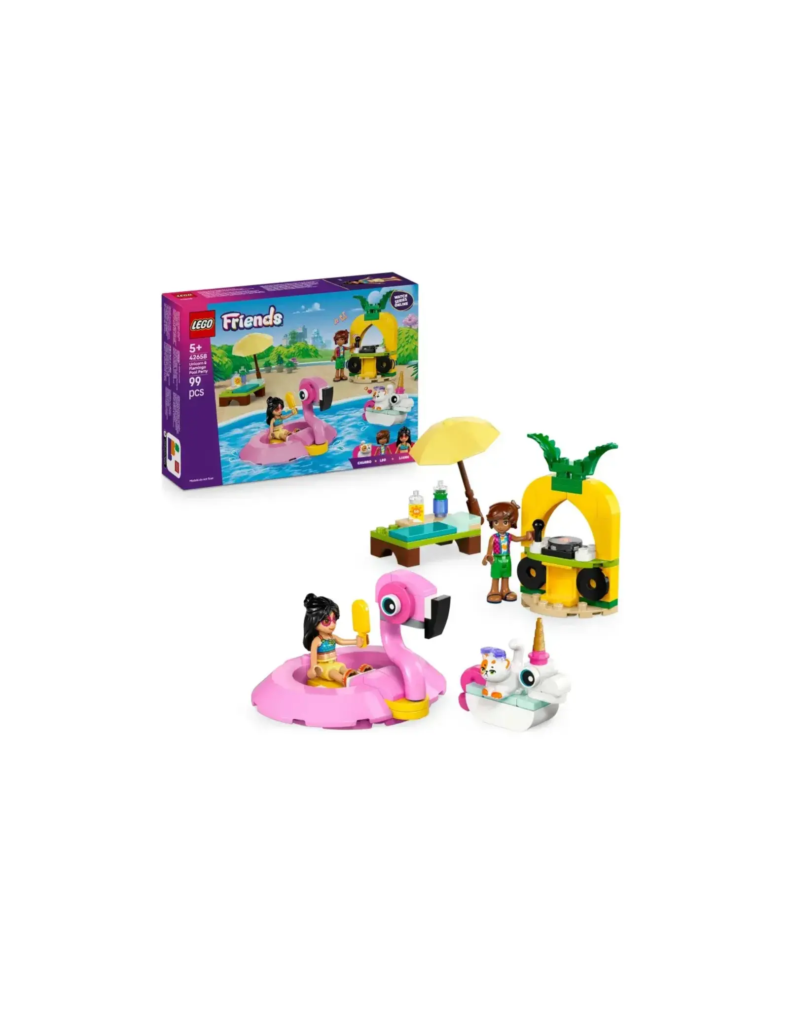 Lego Friends LEGO Friends Zwembadfeestje met flamingo en eenhoorn 42642
