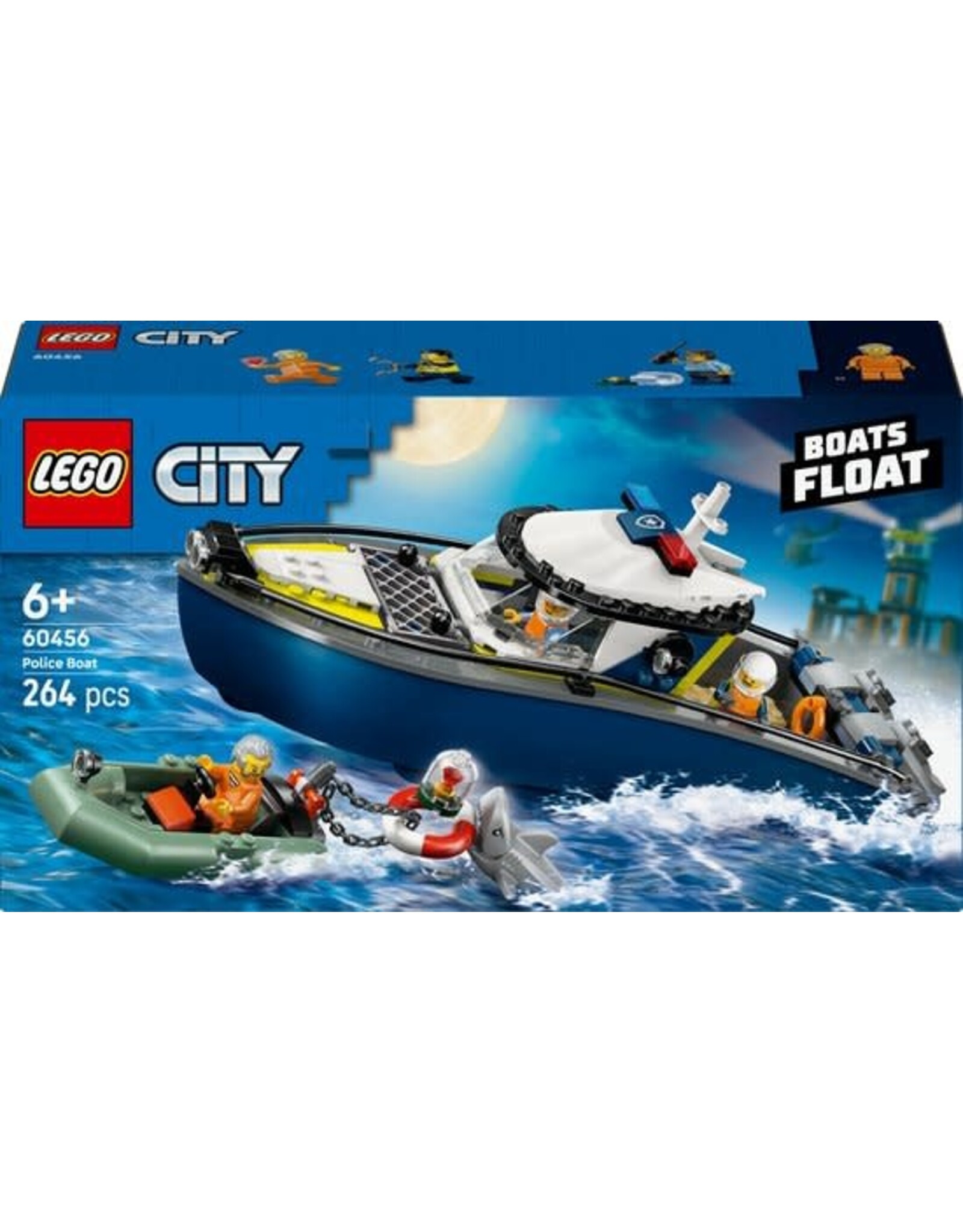 Lego City LEGO® City Achtervolging met Politieboot, Drijft Echt - 60456