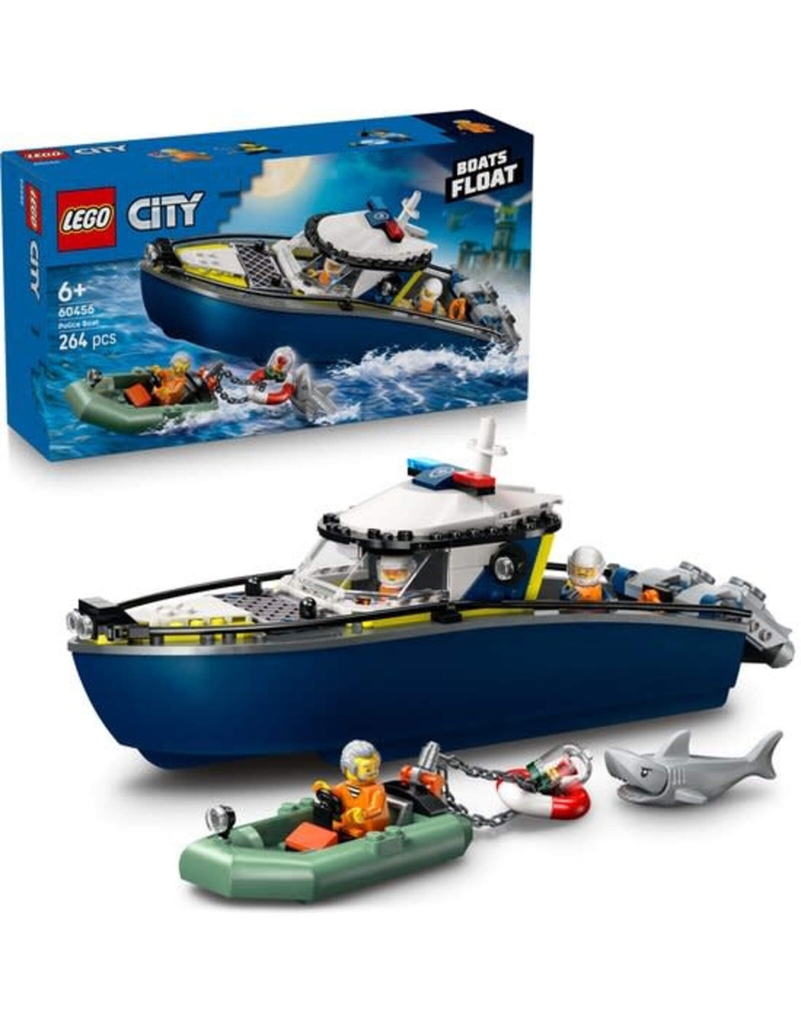 Lego City LEGO® City Achtervolging met Politieboot, Drijft Echt - 60456