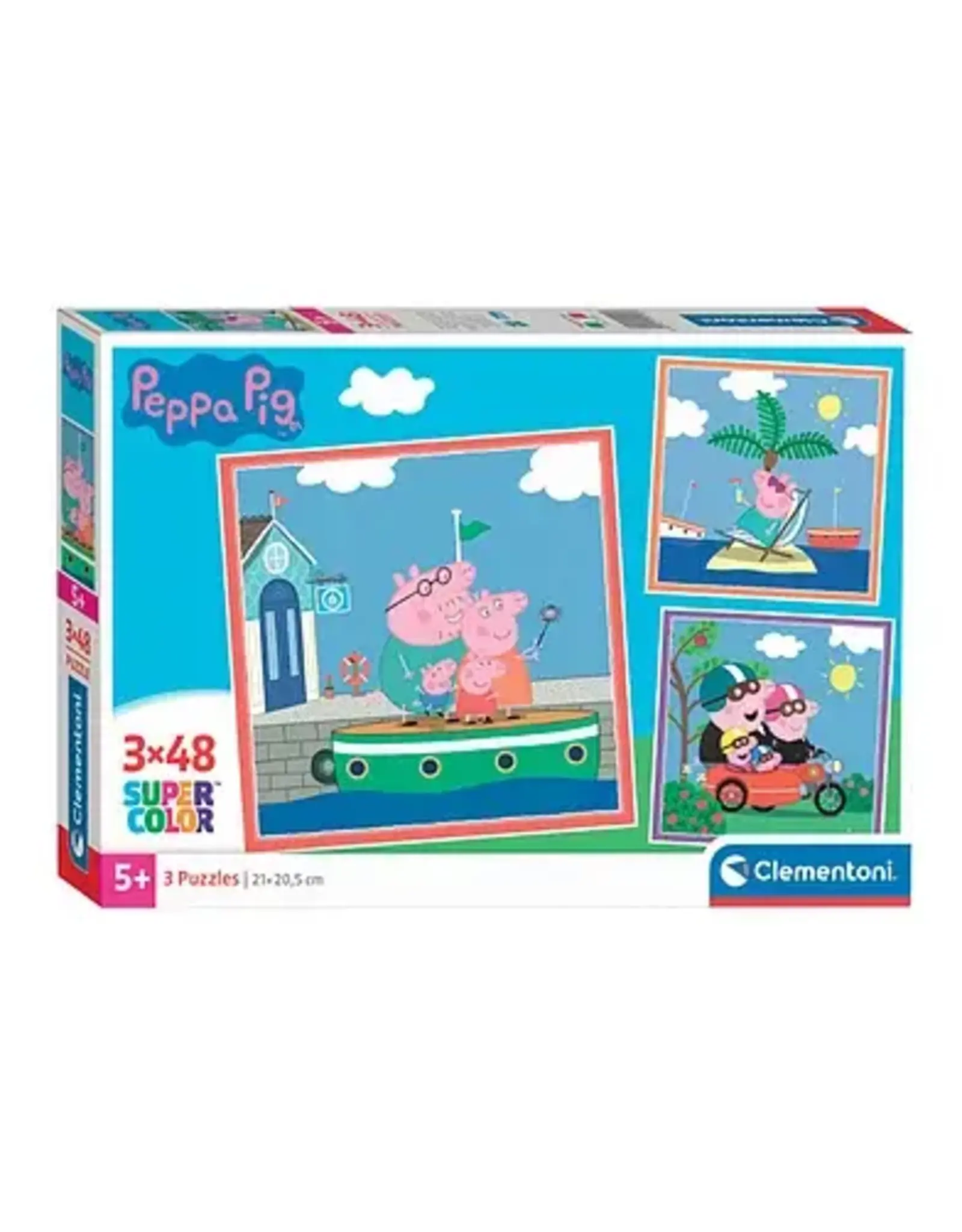 CLEMENTONI Clementoni Legpuzzel Super Color Vierkant Peppa Pig, 3x48st.