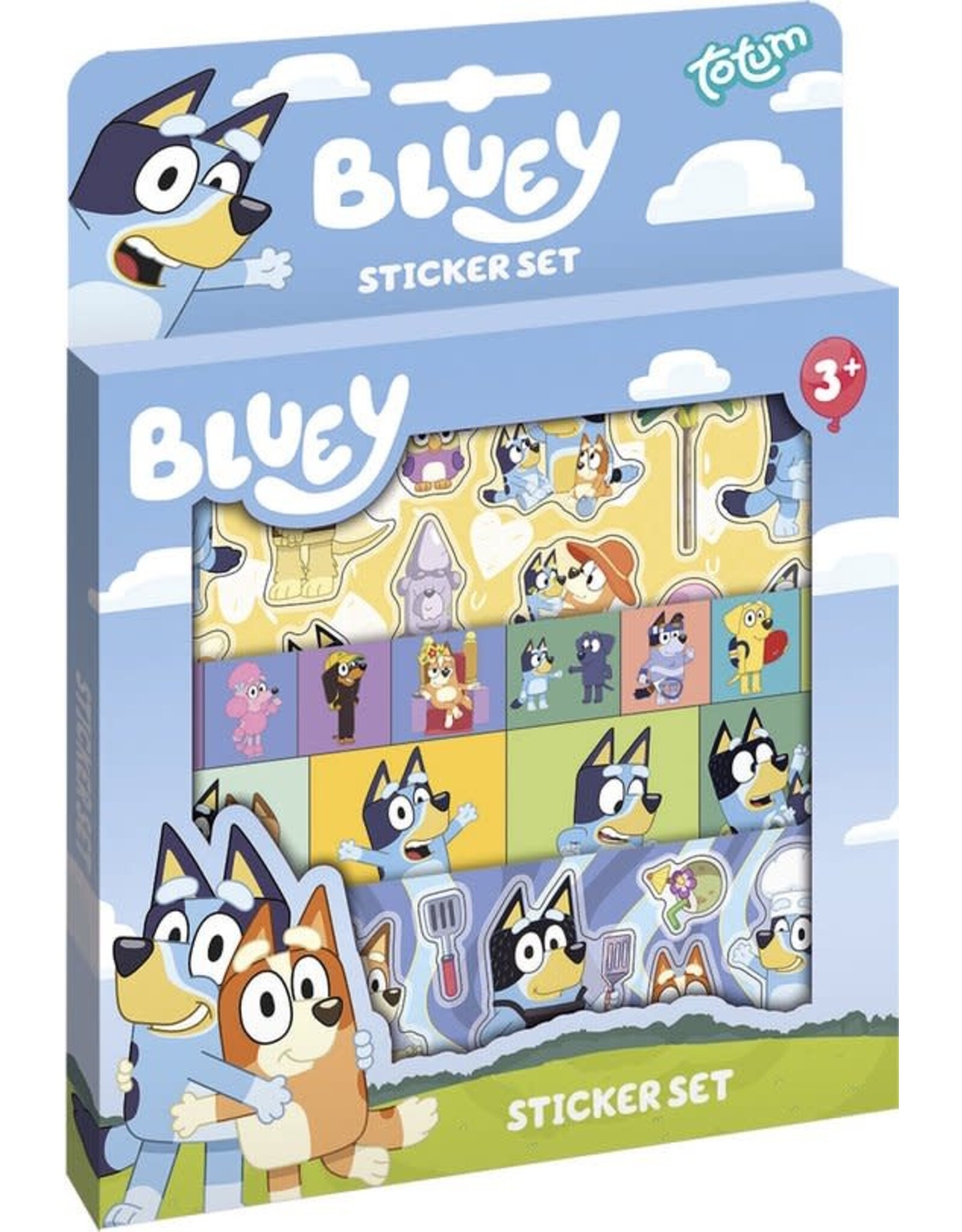 TOTUM Totum Bluey stickers met speelachtergrond