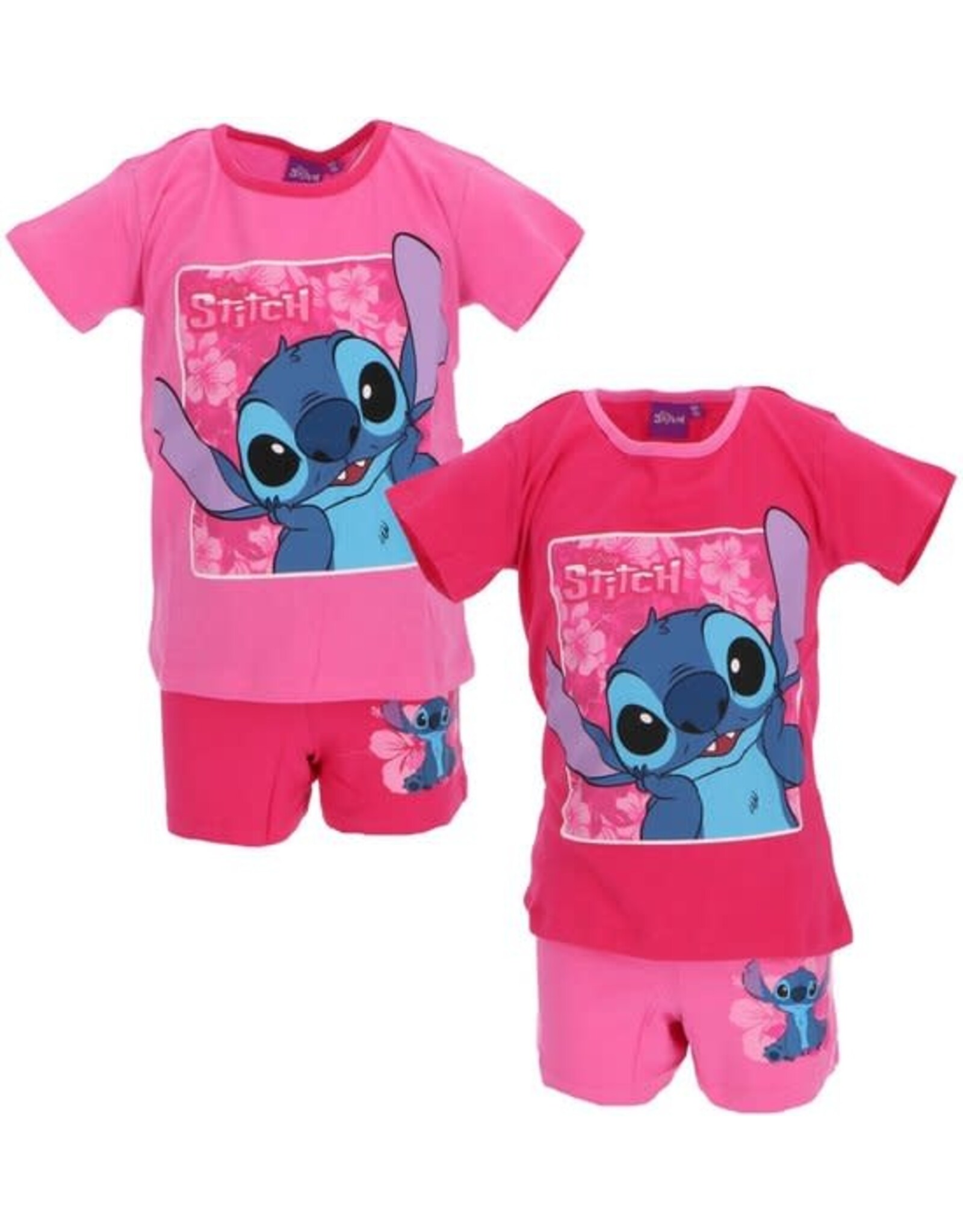 DISNEY Shortama - Pyjama met Stitch - Roze - Maat 98, 104, 110, 128