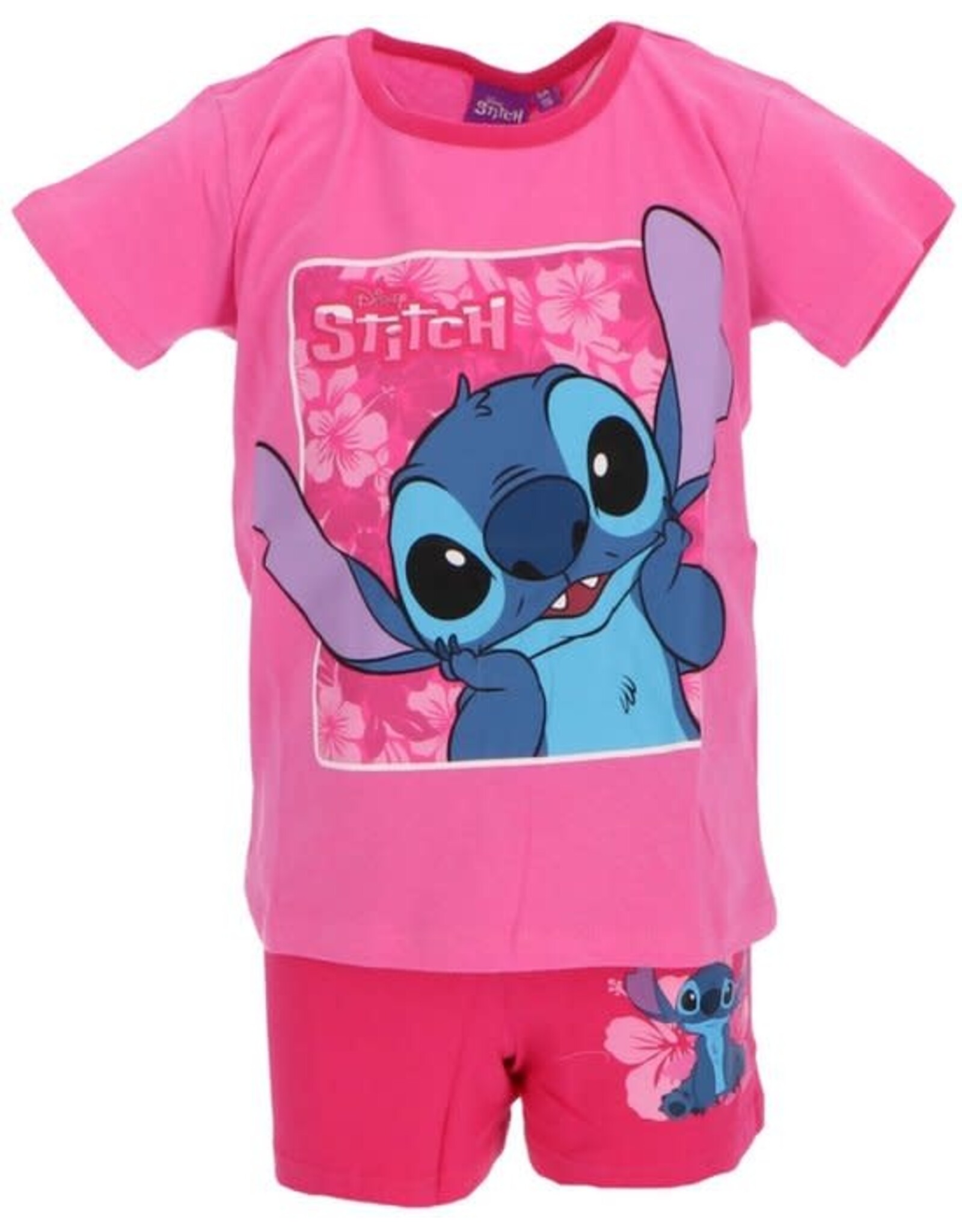 DISNEY Shortama - Pyjama met Stitch - Roze - Maat 98, 104, 110, 128
