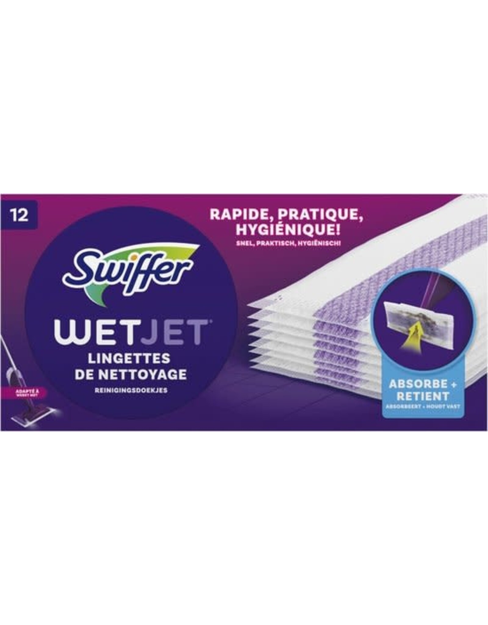 SWIFFER Swiffer WetJet Dweilsysteem - 12 stuks reinigingsdoekjes navullingen