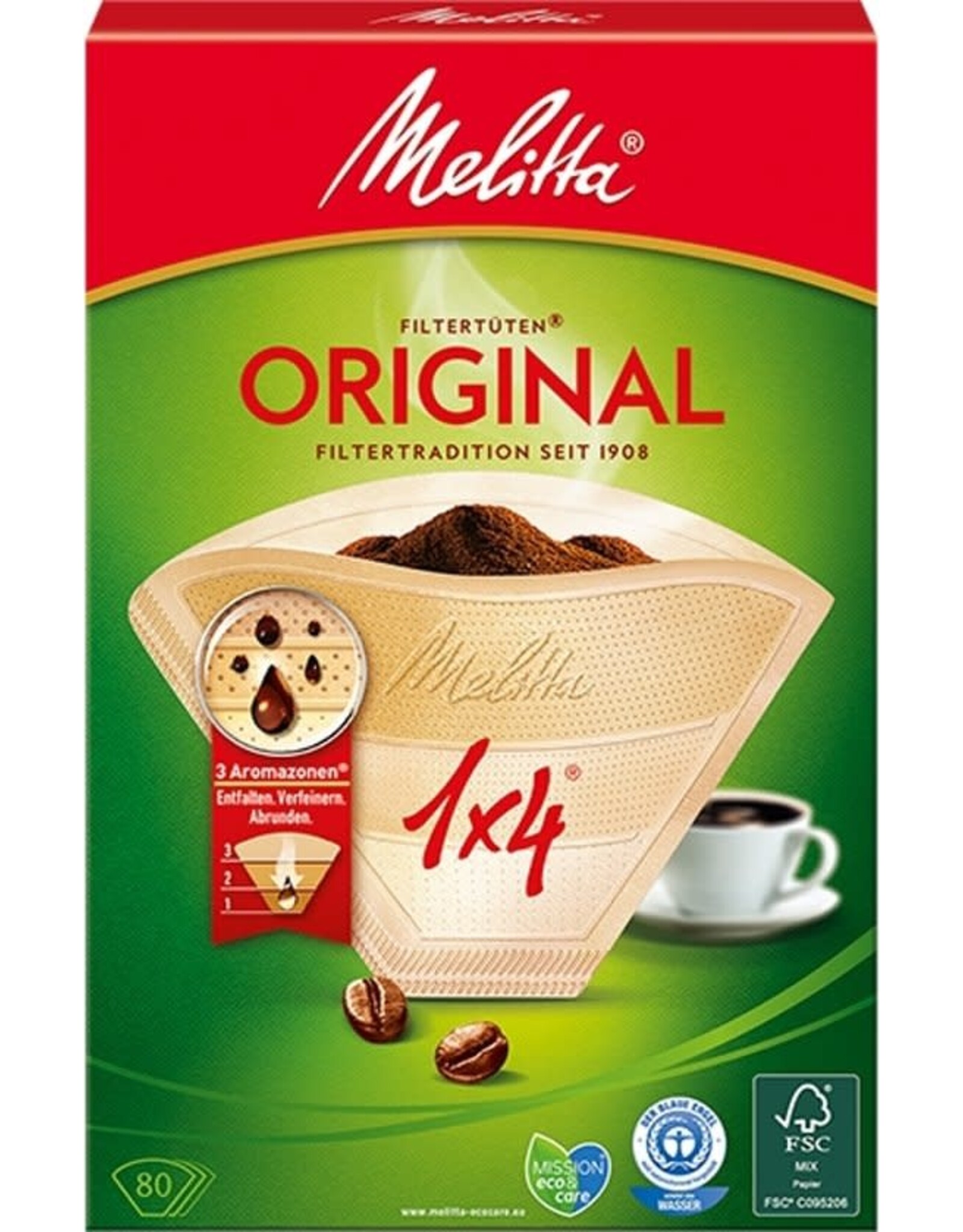 MELITTA Melitta Original filterzakjes 1x4 |  80 stuks