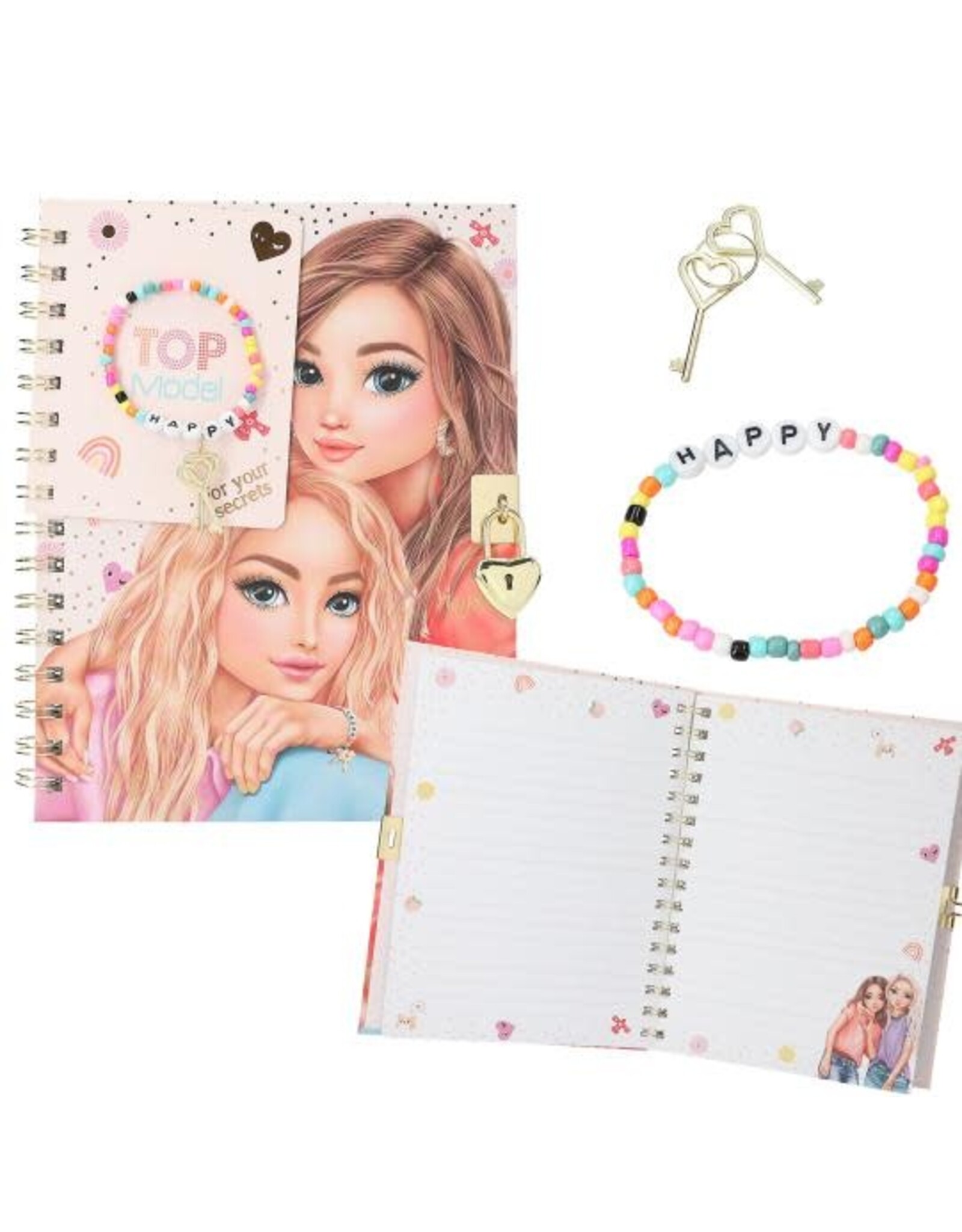 Depesche TOPModel dagboek met slot en armband