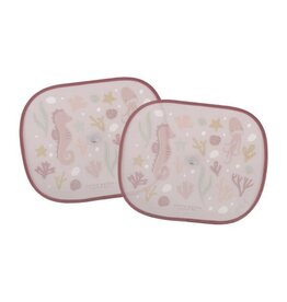 LITTLE DUTCH Little Dutch zonneschermpjes ocean dreams pink - autozonnescherm - roze met zeedieren - set van 2 stuks