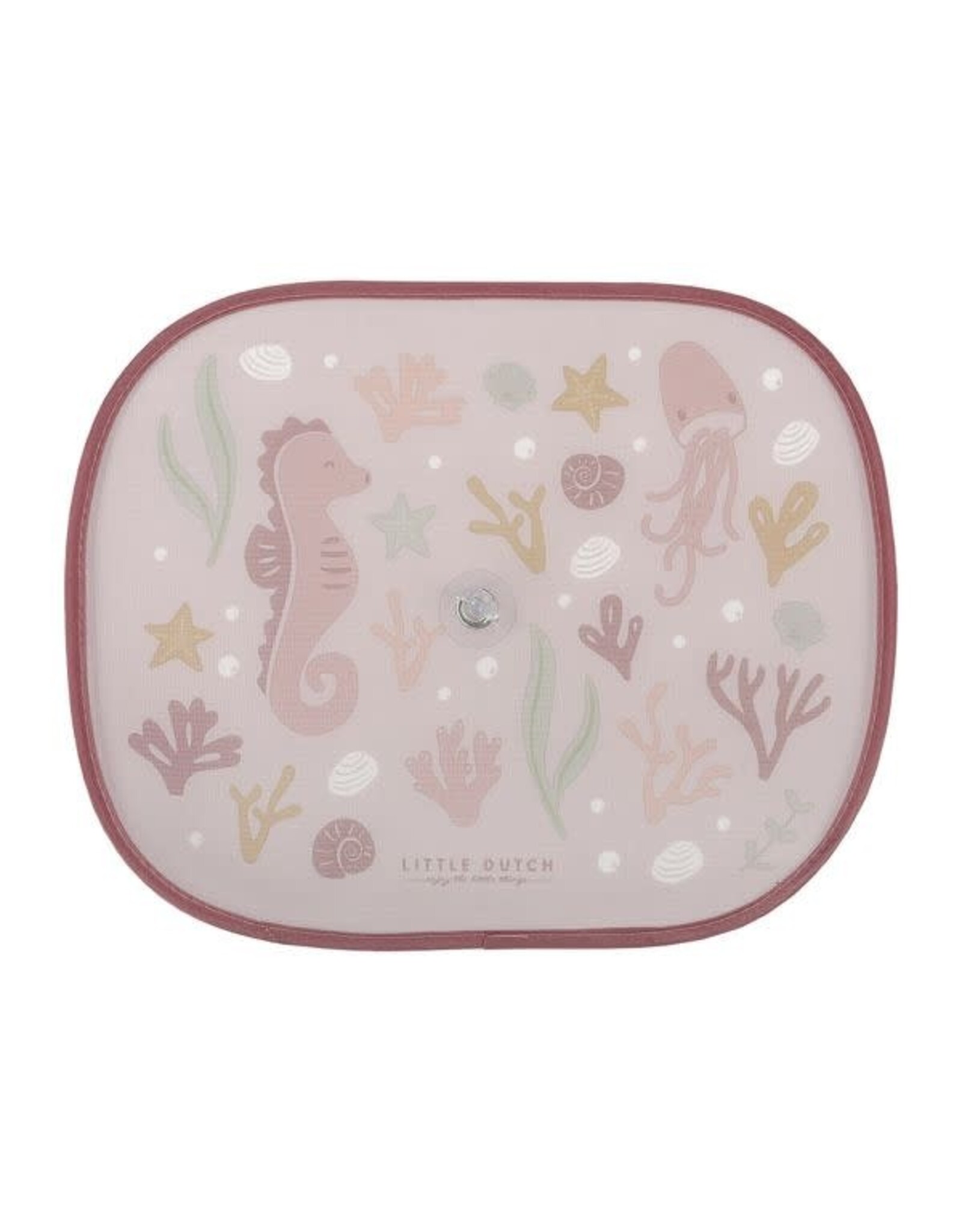 LITTLE DUTCH Little Dutch zonneschermpjes ocean dreams pink - autozonnescherm - roze met zeedieren - set van 2 stuks