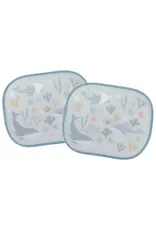 LITTEL DUTCH Little Dutch zonneschermpjes ocean dreams blue - autozonnescherm - blauw met zeedieren - set van 2 stuks