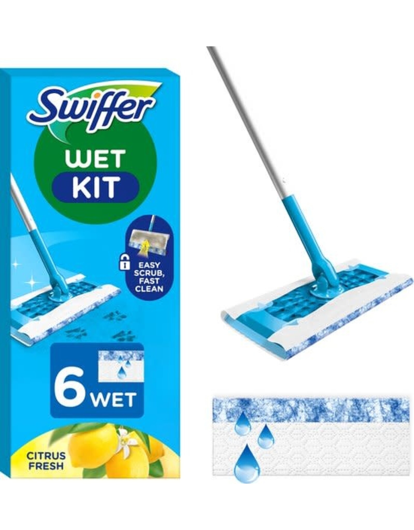 SWIFFER Swiffer Vloerreiniger Startset Met 1 Vloerwisser & 6 Vochtige Vloerdoekjes