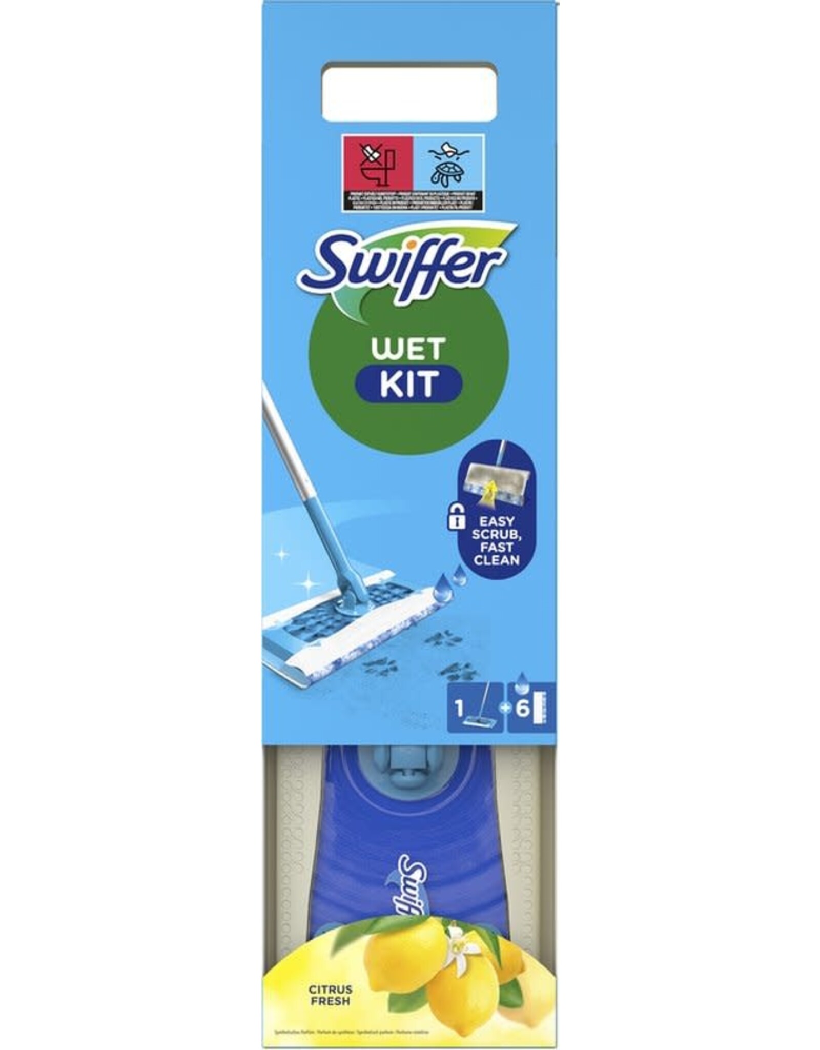 SWIFFER Swiffer Vloerreiniger Startset Met 1 Vloerwisser & 6 Vochtige Vloerdoekjes