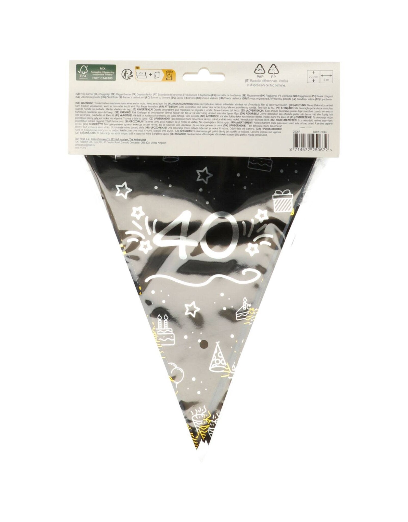 FOLAT Vlaggenlijn 40 jaar |  Shining Glam | 4 meter