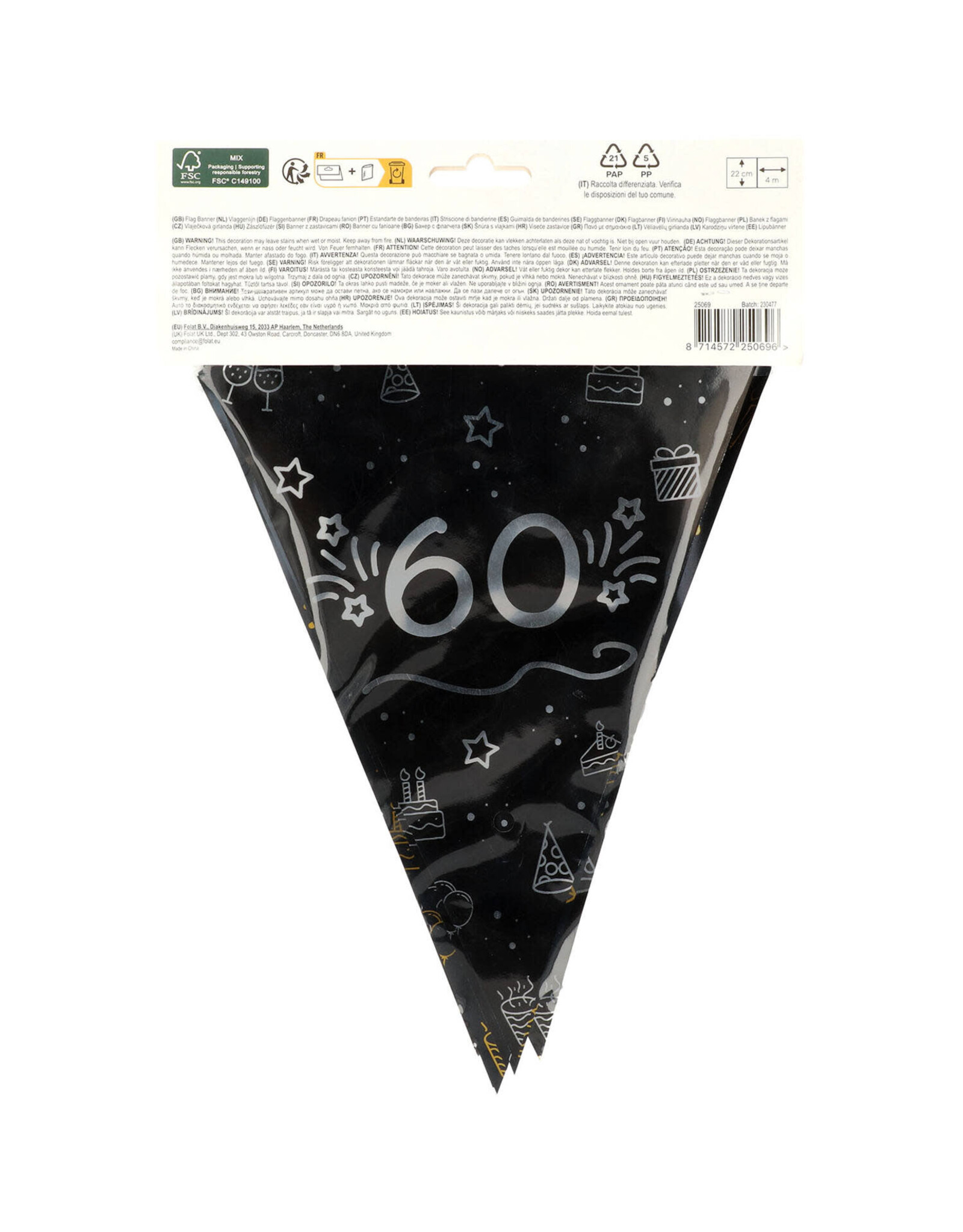 FOLAT Vlaggenlijn  60 jaar | Shining Glam | 4 meter