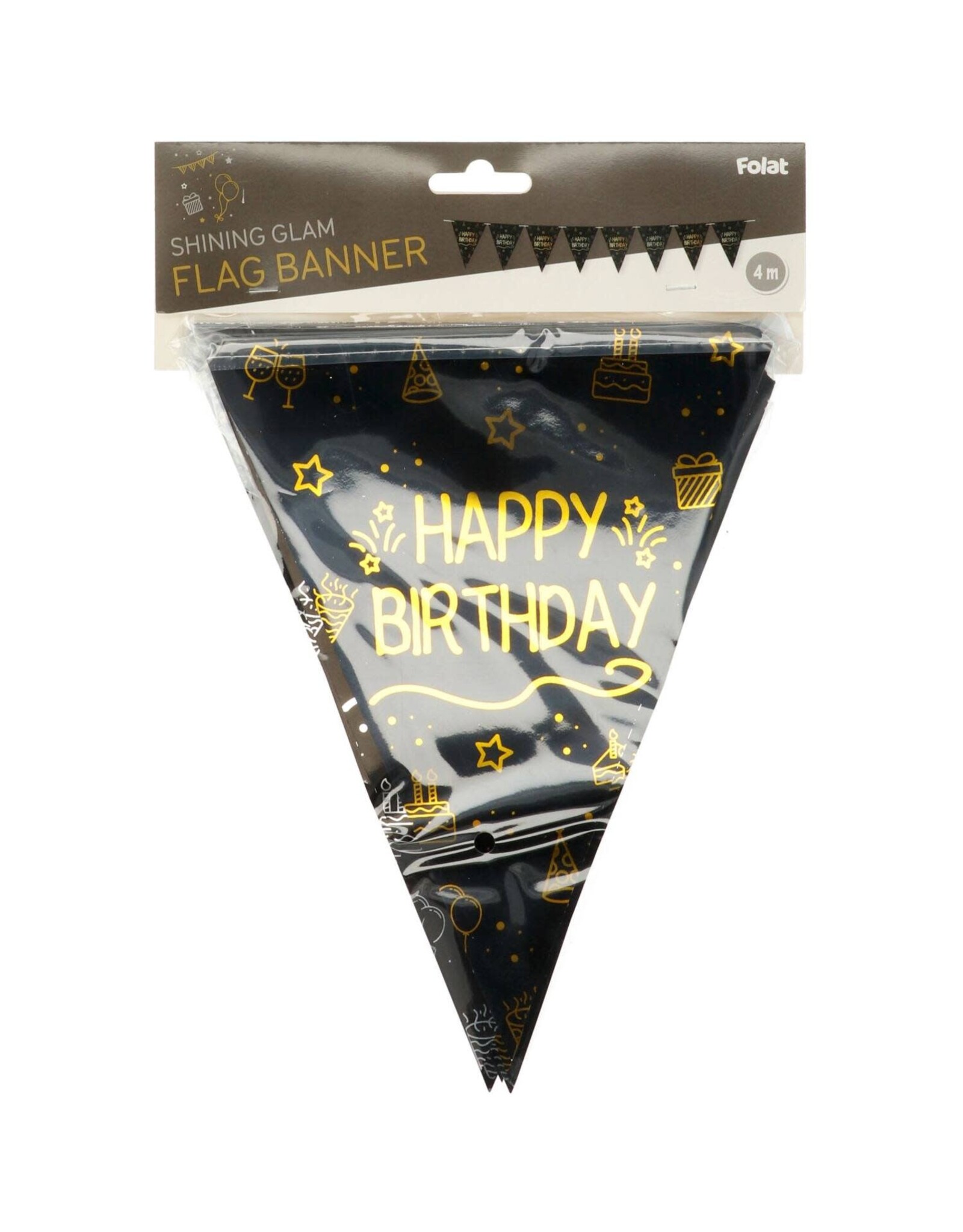 FOLAT Vlaggenlijn | Happy Birthday | Shining Glam | 4 meter