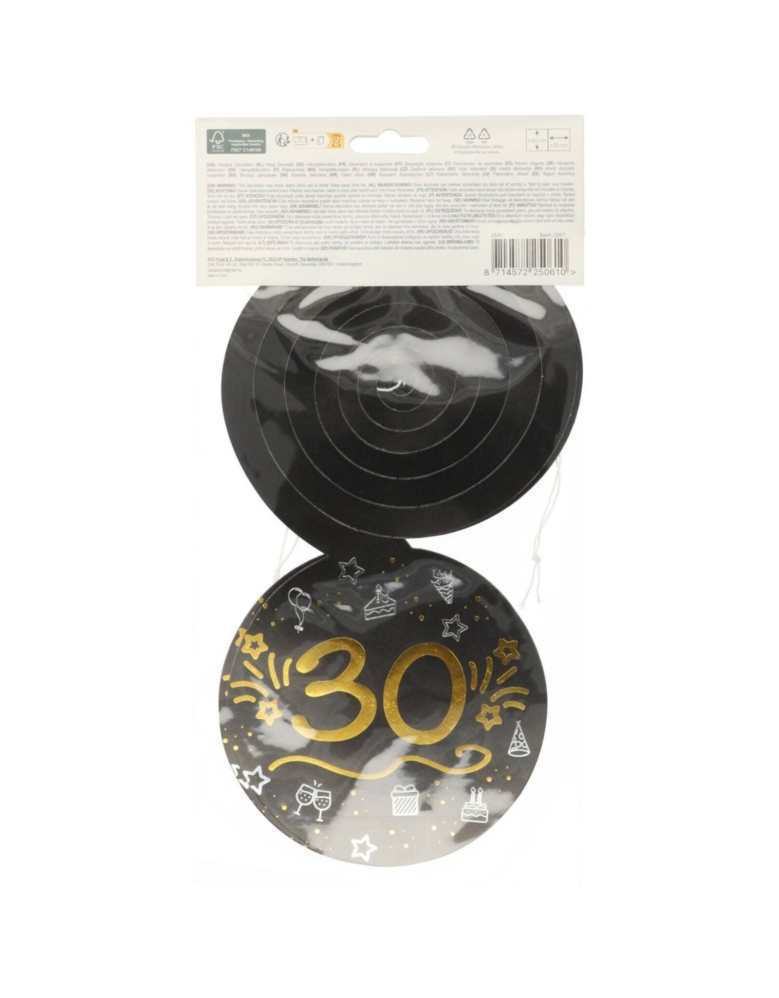 FOLAT Hangdecoratie | 30 | Shining Glam |  3 stuks