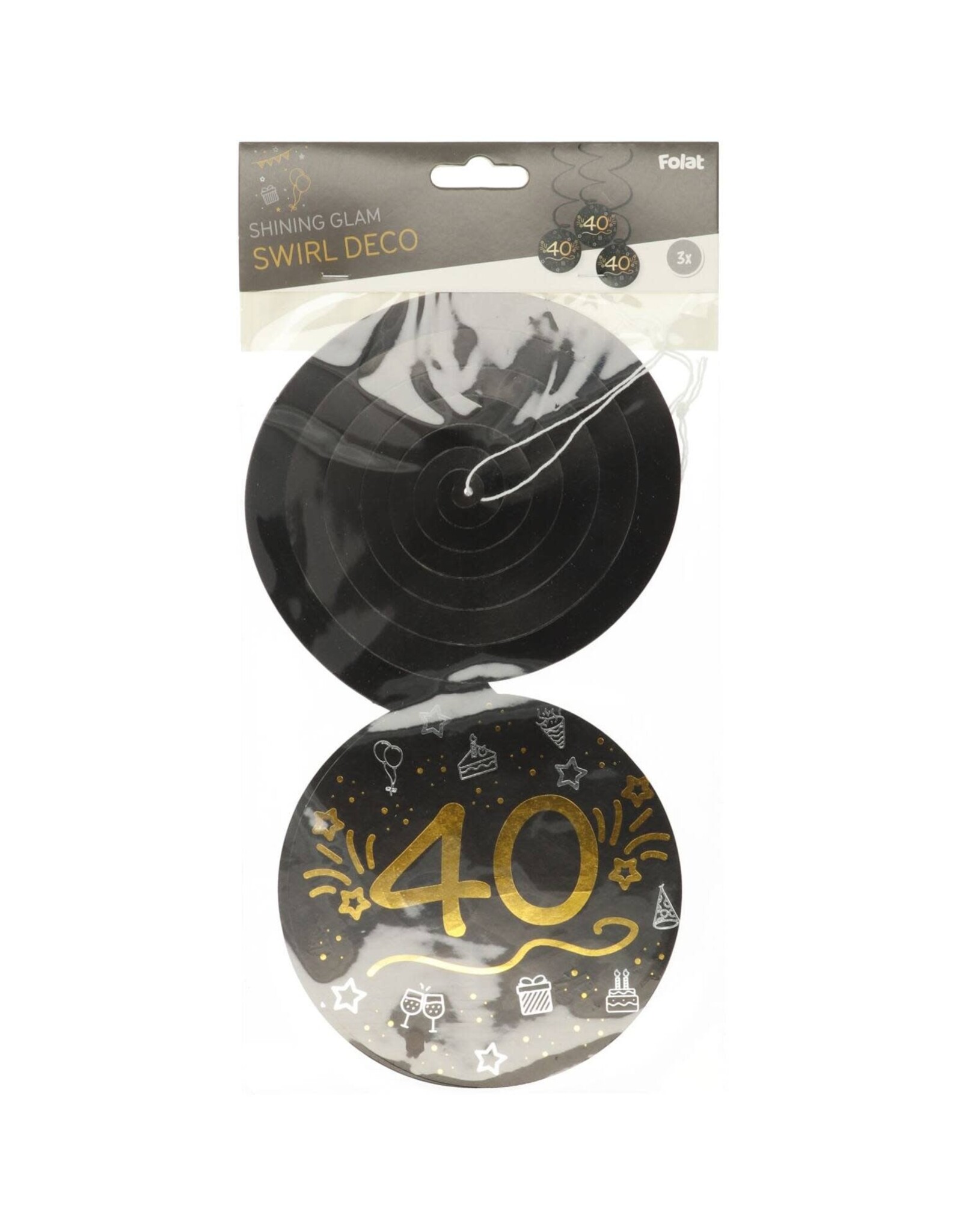 FOLAT Hangdecoratie | 40 |  Shining Glam |  3 stuks