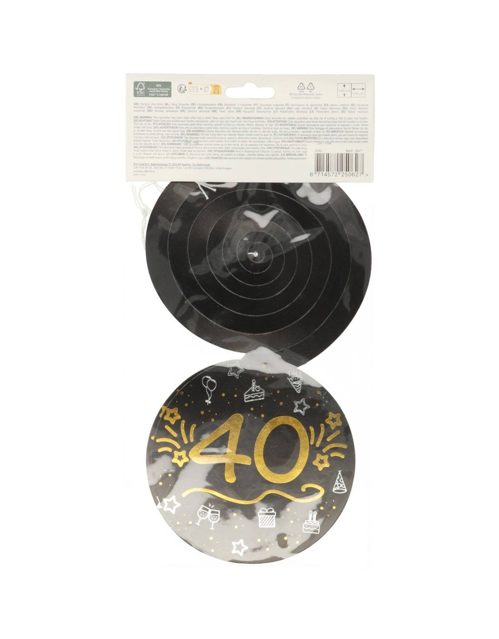 FOLAT Hangdecoratie | 40 |  Shining Glam |  3 stuks