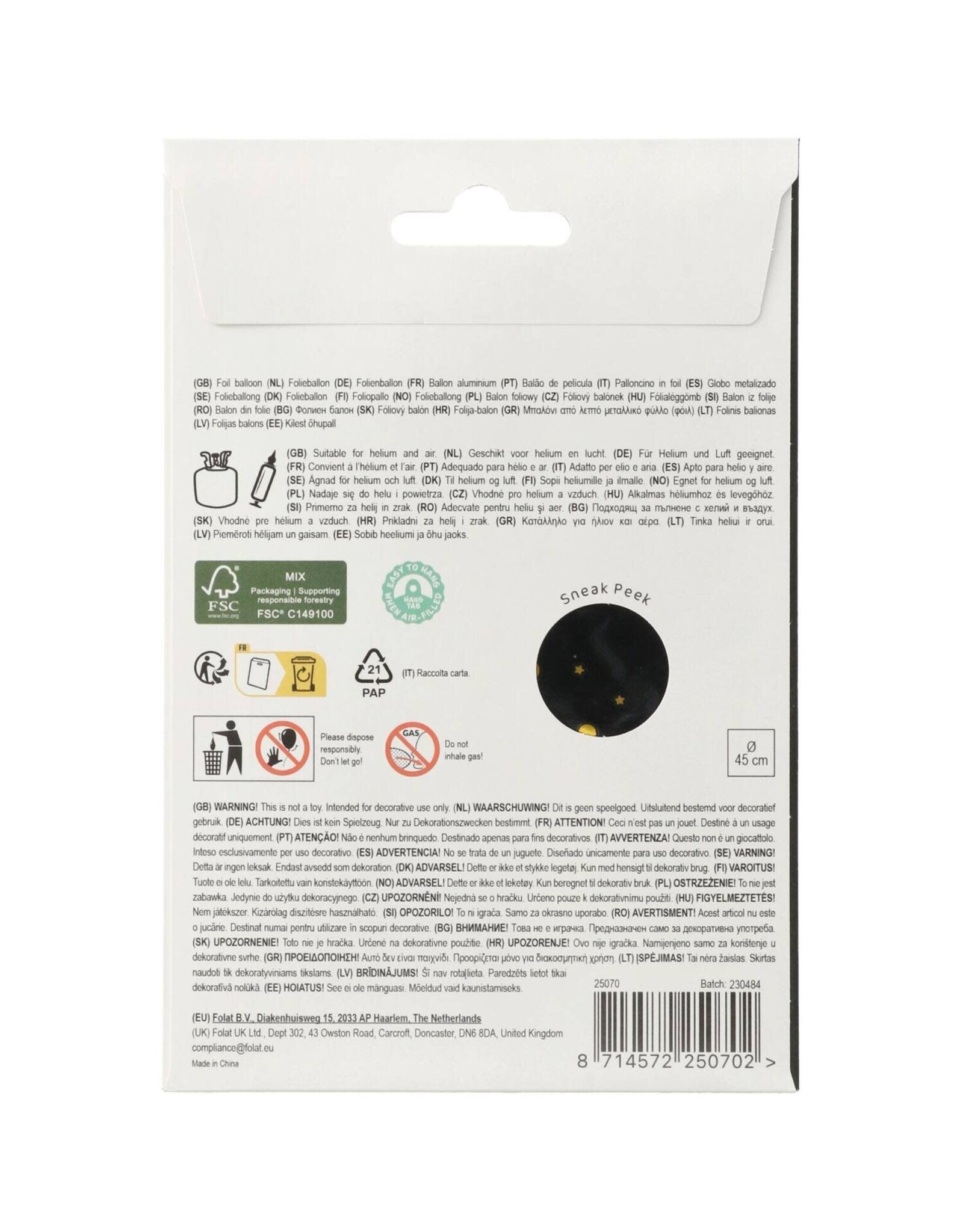 FOLAT Folieballon | 18| Shining Glam | 45 cm