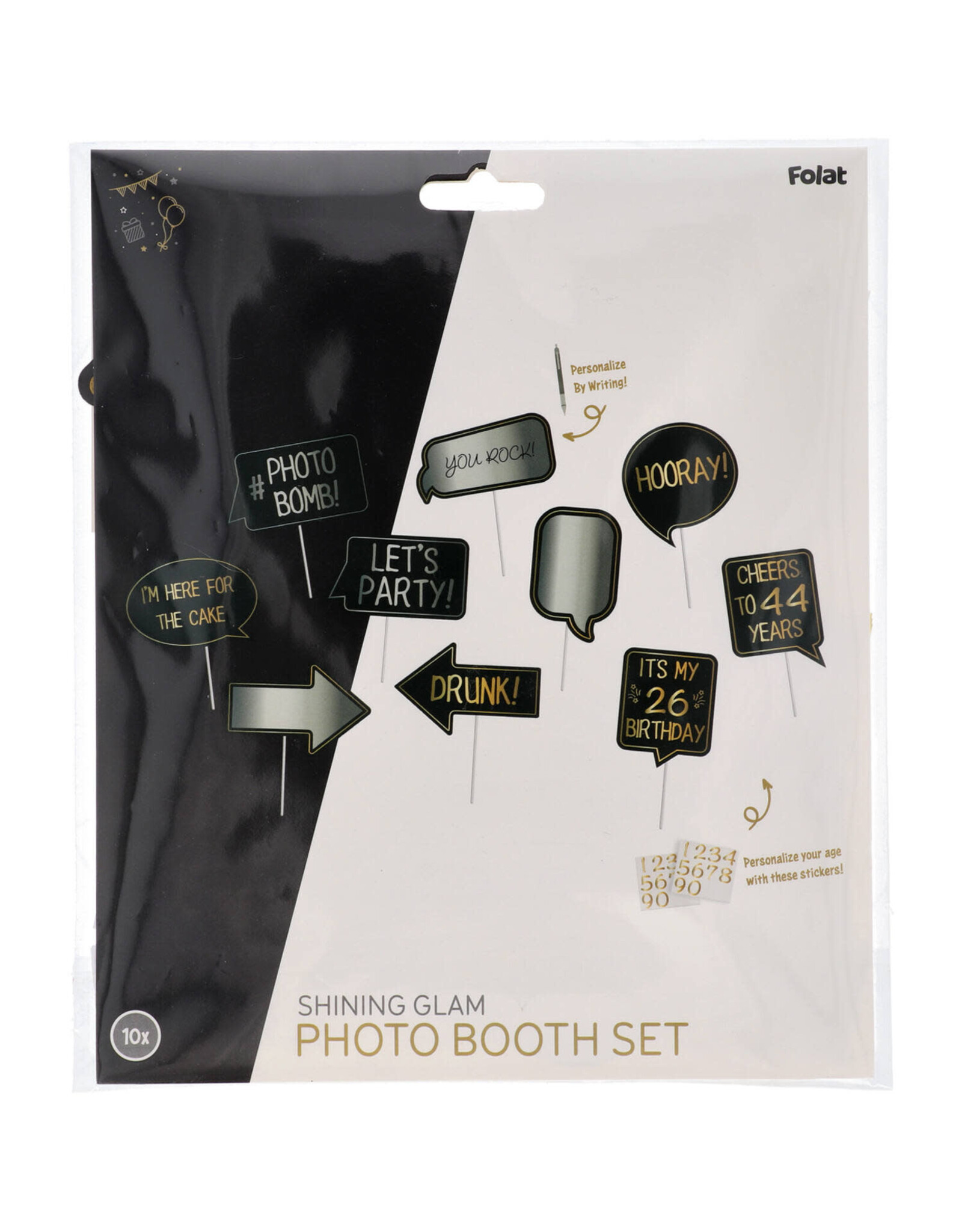 FOLAT Photobooth Set - Shining Glam - 10 stuks
