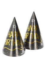 FOLAT Feesthoedjes - "Happy Birthday" - Shining Glam - 6 stuks