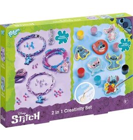 TOTUM Disney Stitch Totum 2 in 1 knutselset armbandjes maken en gips gieten en schilderen - cadeautip knutselen creatief speelgoed meisjes en jongens Lilo & Stitch