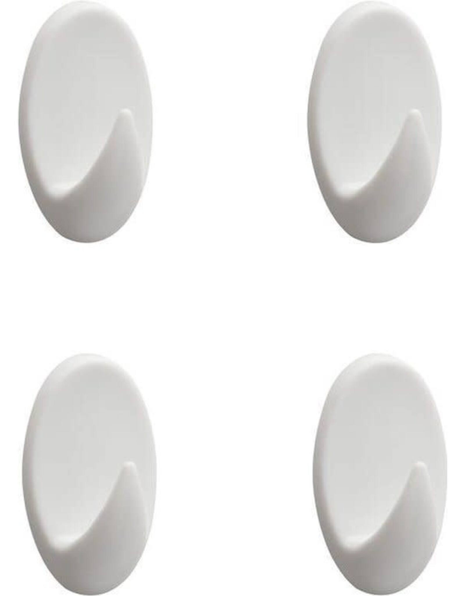 Tiger Baseline plakhaak Ovaal M wit kunststof set a 4 stuks 15x53x35mm