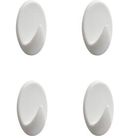 Tiger Baseline plakhaak Ovaal M wit kunststof set a 4 stuks 15x53x35mm