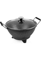 Princess Elektrische Wok 162389 - 1400W - Regelbare thermostaat -Groot 7 liter - 250C - Hapjespan - Glazen deksel - Antikleeflaag