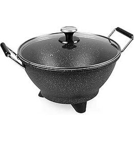 Princess Elektrische Wok 162389 - 1400W - Regelbare thermostaat -Groot 7 liter - 250C - Hapjespan - Glazen deksel - Antikleeflaag