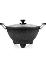 Princess Elektrische Wok 162389 - 1400W - Regelbare thermostaat -Groot 7 liter - 250C - Hapjespan - Glazen deksel - Antikleeflaag