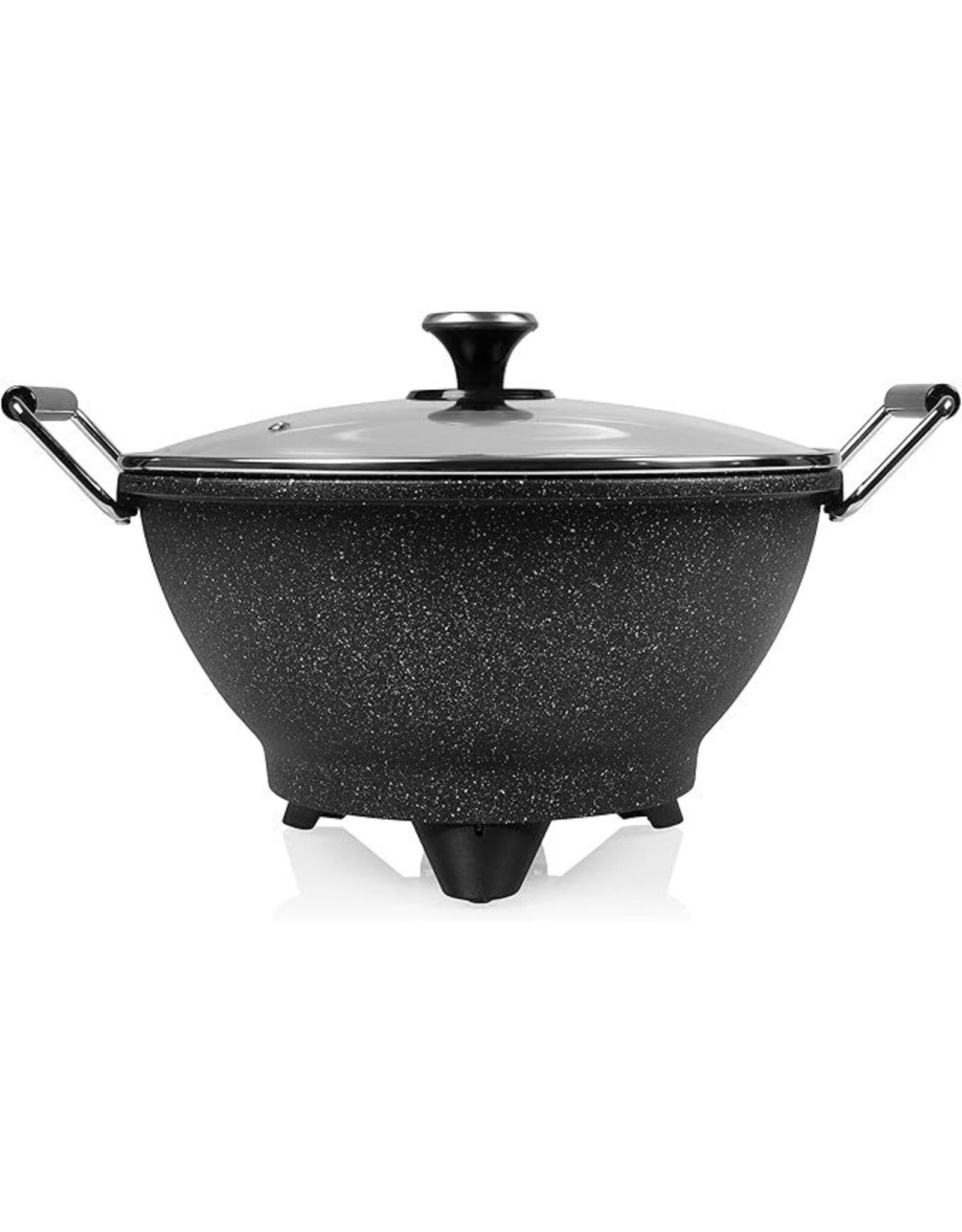 Princess Elektrische Wok 162389 - 1400W - Regelbare thermostaat -Groot 7 liter - 250C - Hapjespan - Glazen deksel - Antikleeflaag
