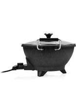 Princess Elektrische Wok 162389 - 1400W - Regelbare thermostaat -Groot 7 liter - 250C - Hapjespan - Glazen deksel - Antikleeflaag