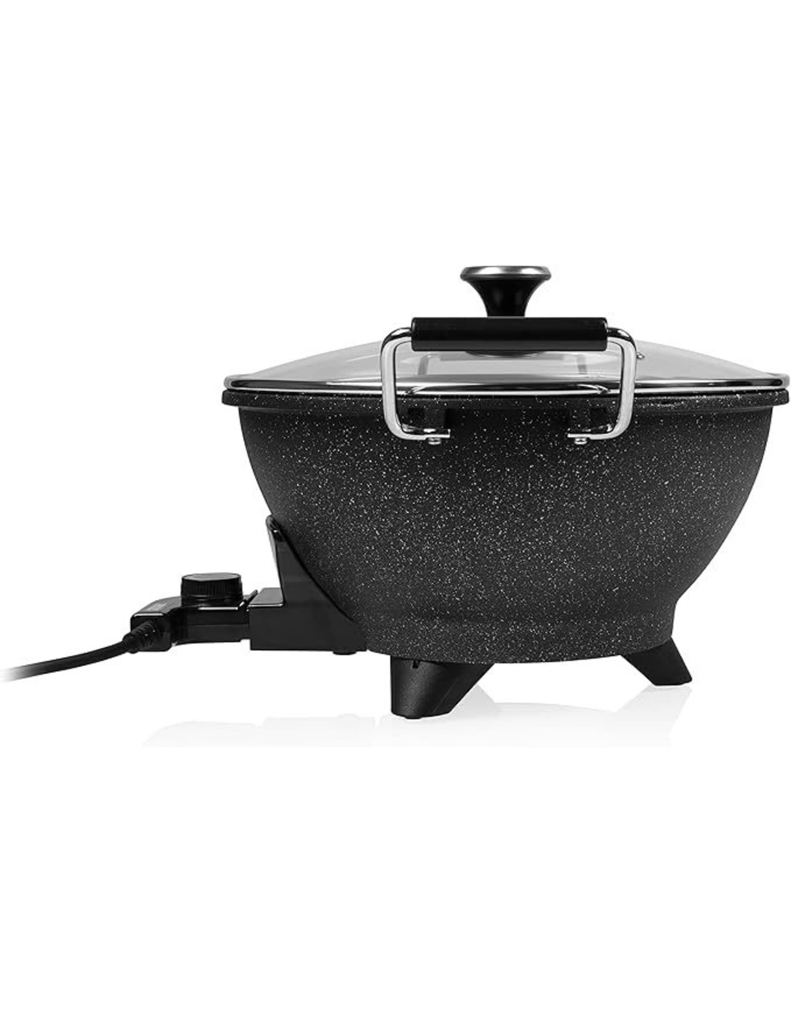 Princess Elektrische Wok 162389 - 1400W - Regelbare thermostaat -Groot 7 liter - 250C - Hapjespan - Glazen deksel - Antikleeflaag