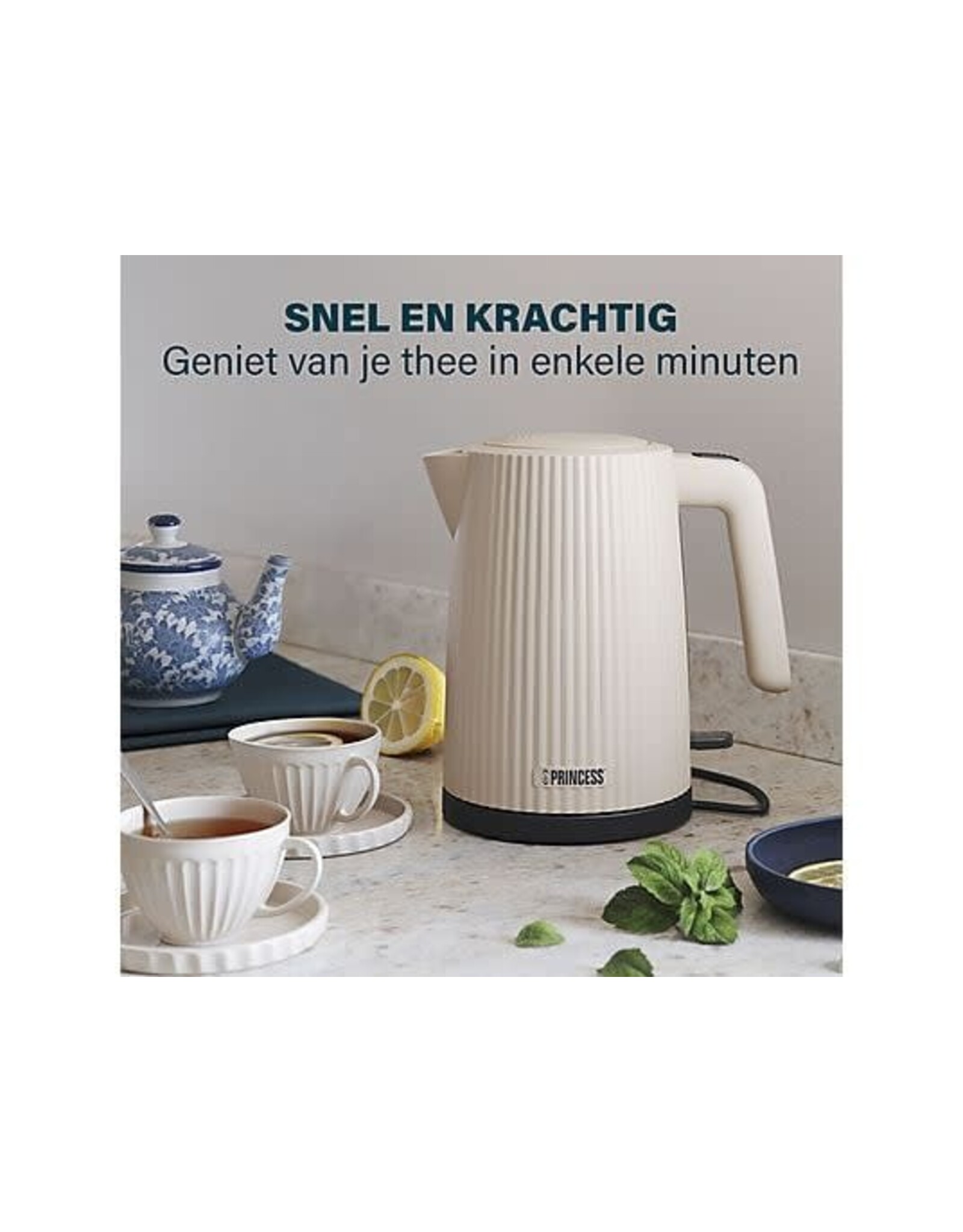PRINCESS Princess Waterkoker Wave 236048 - Retro - 1.7 liter - 2200W - Beige