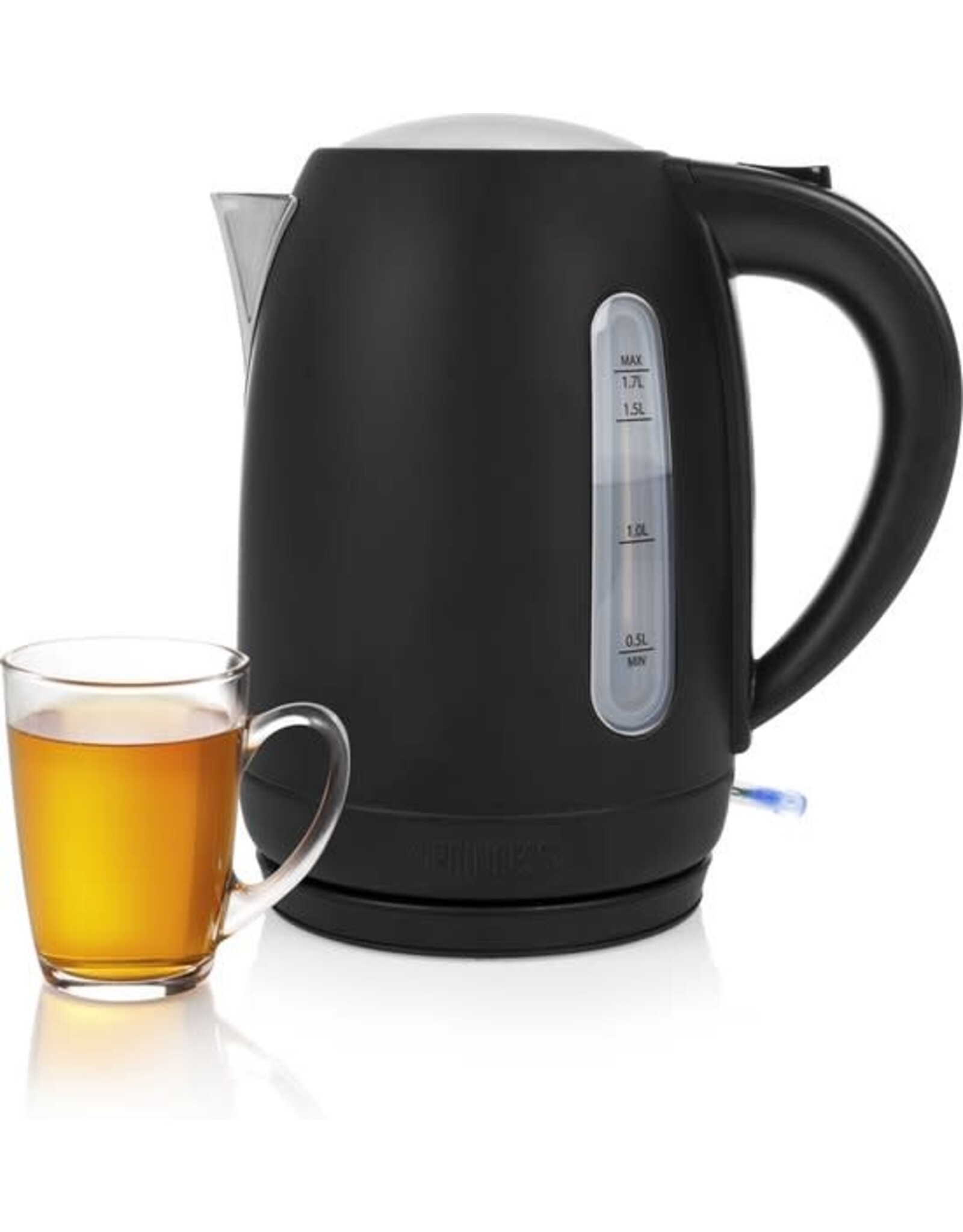 PRINCESS Princess Waterkoker 236032 – 1.7 Liter – 360° draaibaar - 2200W– Black Steel Collectie