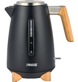 PRINCESS Princess Waterkoker Pure 236061 - 1.7 liter - 3000W - 360° draaibaar - Zwart - RVS