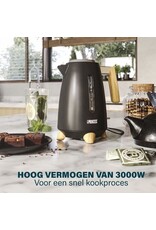 PRINCESS Princess Waterkoker Pure 236061 - 1.7 liter - 3000W - 360° draaibaar - Zwart - RVS