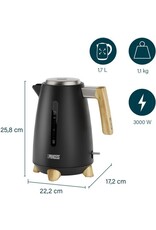 PRINCESS Princess Waterkoker Pure 236061 - 1.7 liter - 3000W - 360° draaibaar - Zwart - RVS