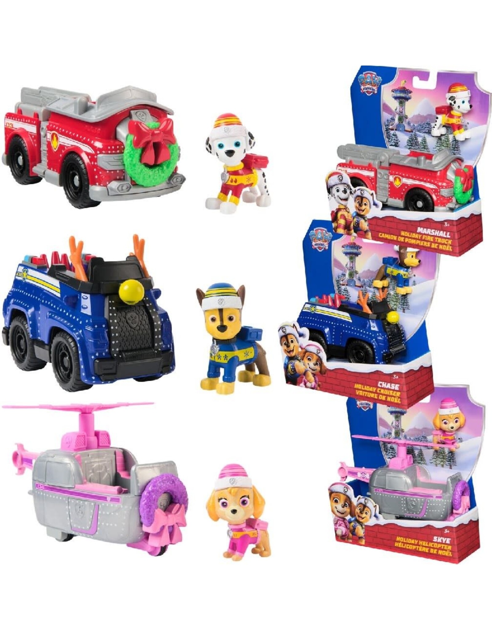 SPIN MASTER PAW PATROL BASIC VEHICLE WITH CHRISTMAS DECO ASS.