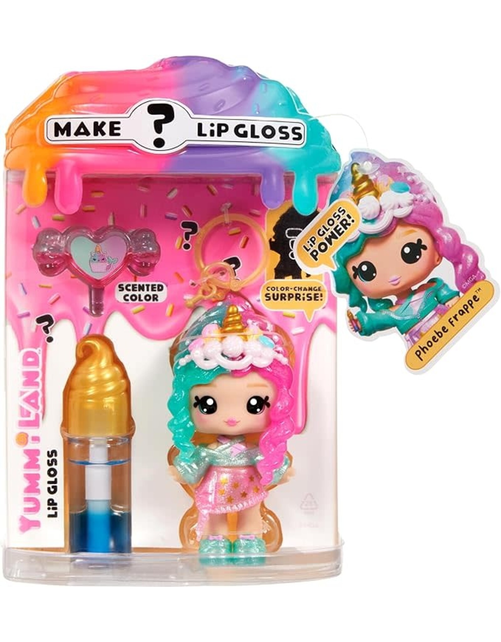 YUMMILAND Yummiland Lip Gloss Doll: Mystery Color Change - Phoebe Frappe Includes DIY Lip Gloss + Removable Keychain, Cosmetic Play, Collectible, Ages 4+