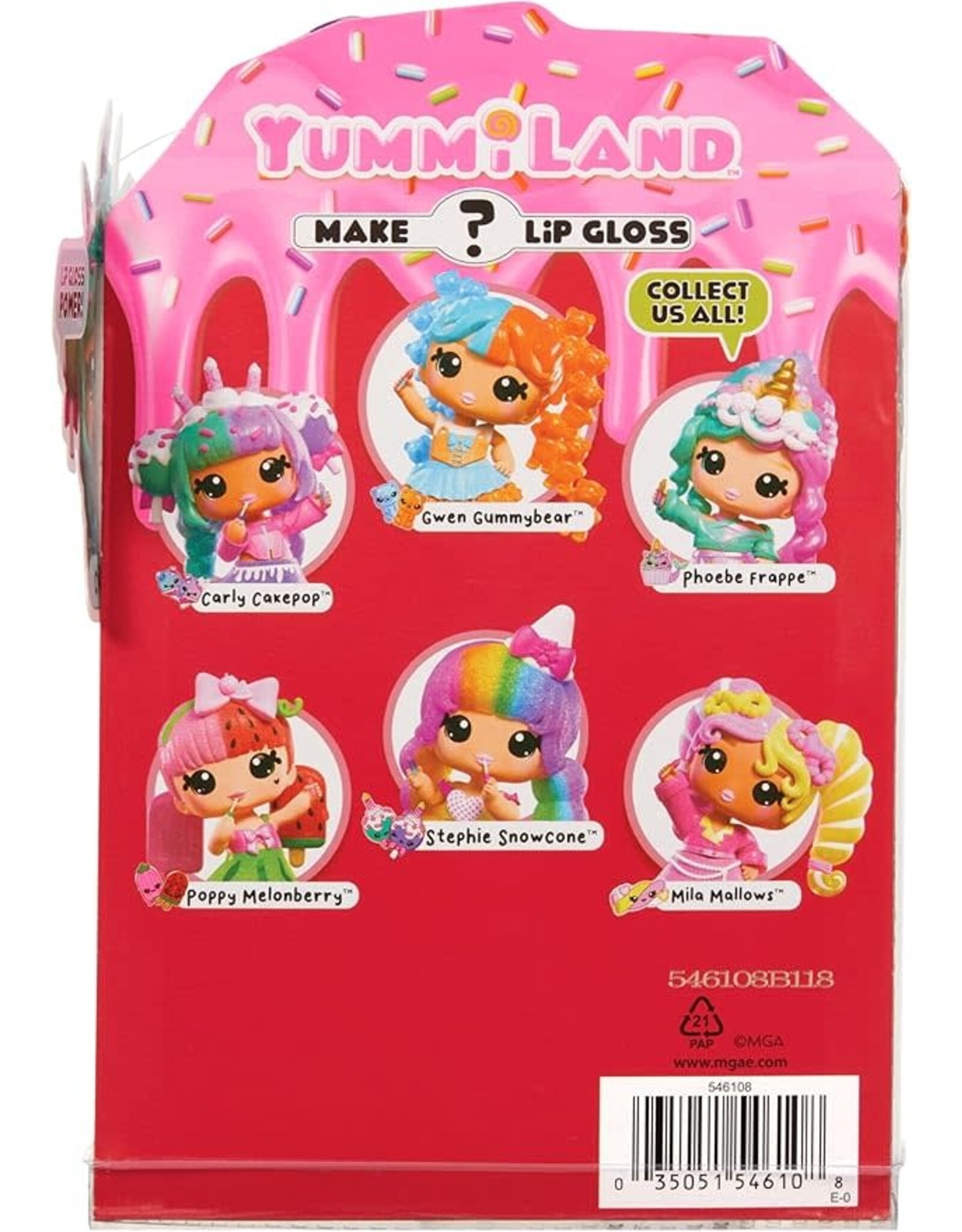 YUMMILAND Yummiland Lip Gloss Doll: Mystery Color Change - Carly Cakepop - Inclusief 1 pop, doe-het-zelf lipgloss + afneembare sleutelhanger, cosmeticaspel, collectie, voor kinderen vanaf 4 jaar