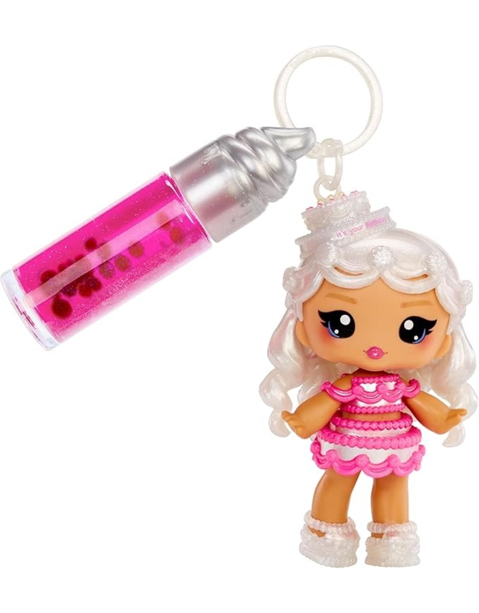 YUMMILAND Yummiland Lip Gloss Doll: Sour Sweeties - Misty Cakes Includes DIY Lip Gloss + Removable Keychain, Cosmetic Play, Collectible, Ages 4+