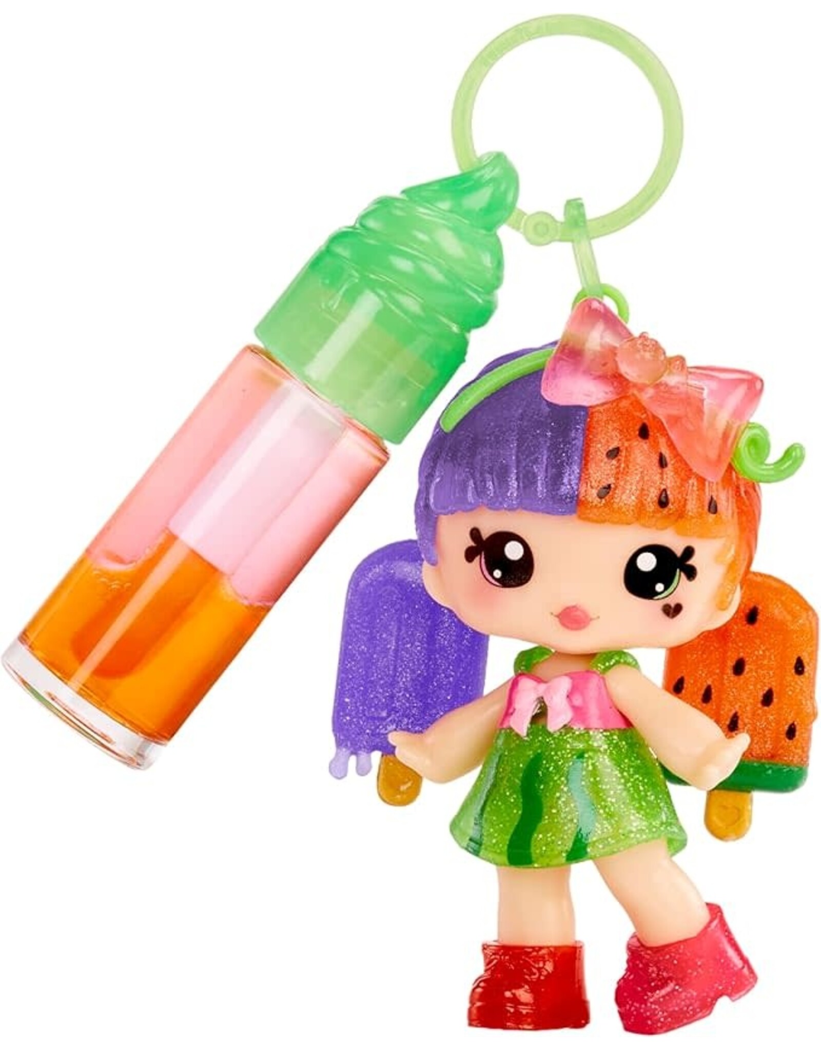 YUMMILAND Yummiland Lip Gloss Doll: Mystery Color Change - Poppy Melonberry Includes DIY Lip Gloss + Removable Keychain, Cosmetic Play, Collectible, Ages 4+