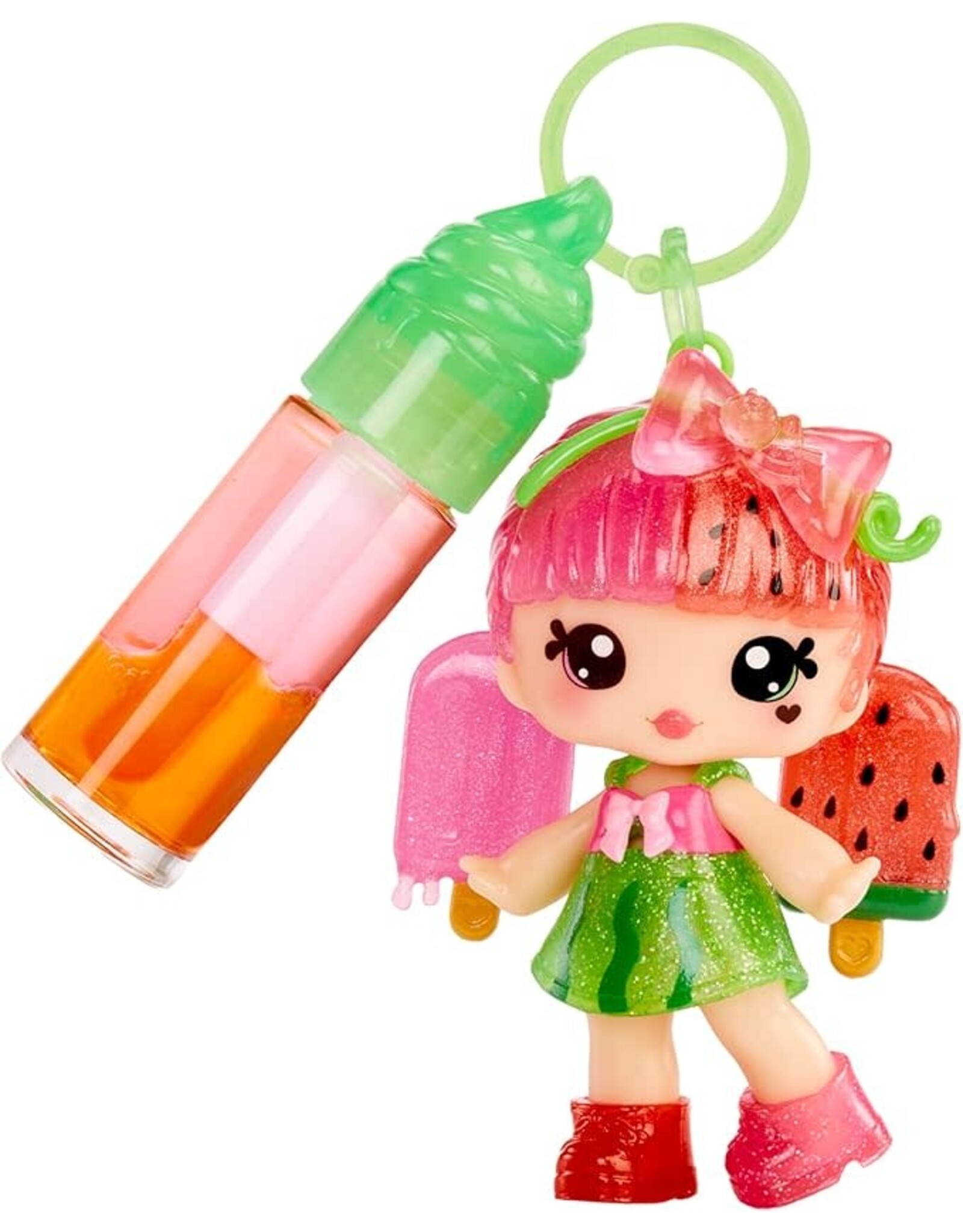YUMMILAND Yummiland Lip Gloss Doll: Mystery Color Change - Poppy Melonberry Includes DIY Lip Gloss + Removable Keychain, Cosmetic Play, Collectible, Ages 4+
