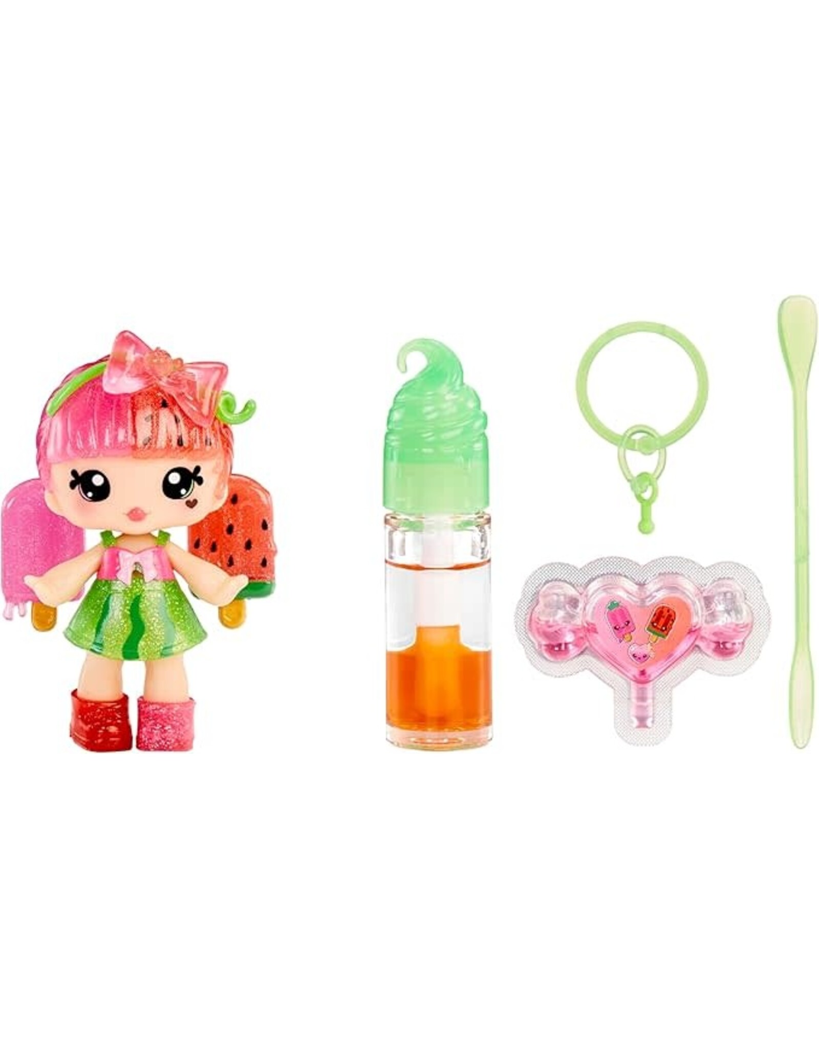 YUMMILAND Yummiland Lip Gloss Doll: Mystery Color Change - Poppy Melonberry Includes DIY Lip Gloss + Removable Keychain, Cosmetic Play, Collectible, Ages 4+