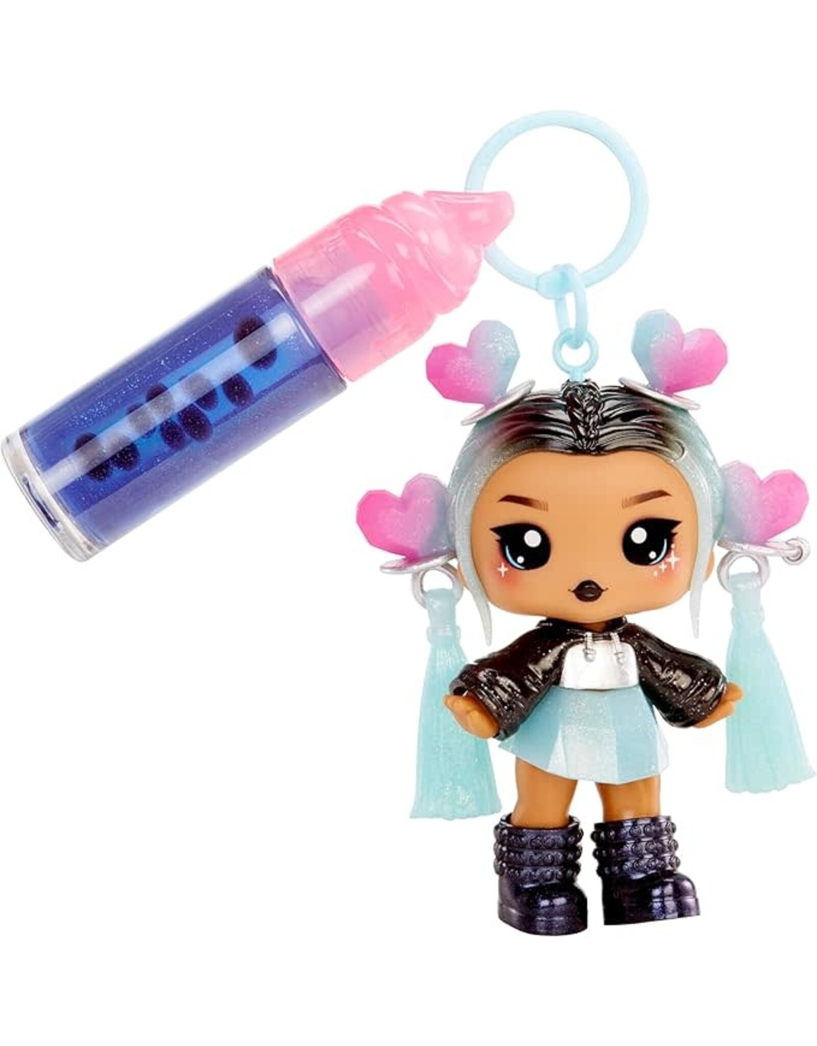 YUMMILAND Yummiland Lip Gloss Doll: Sour Sweeties - Nina Heartpop Includes DIY Lip Gloss + Removable Keychain, Cosmetic Play, Collectible, Ages 4+
