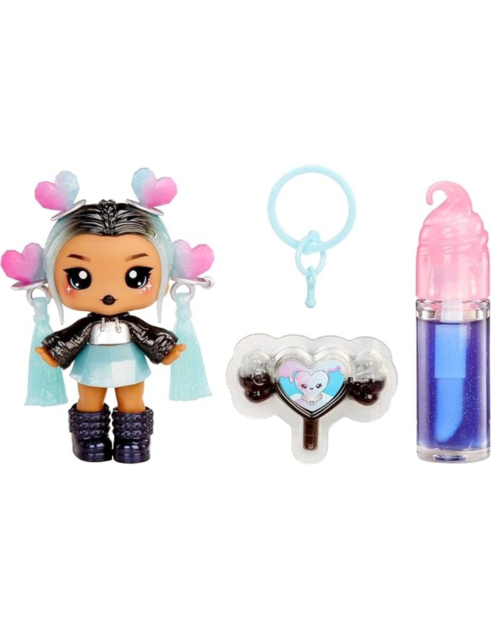 YUMMILAND Yummiland Lip Gloss Doll: Sour Sweeties - Nina Heartpop Includes DIY Lip Gloss + Removable Keychain, Cosmetic Play, Collectible, Ages 4+